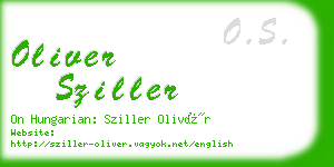 oliver sziller business card